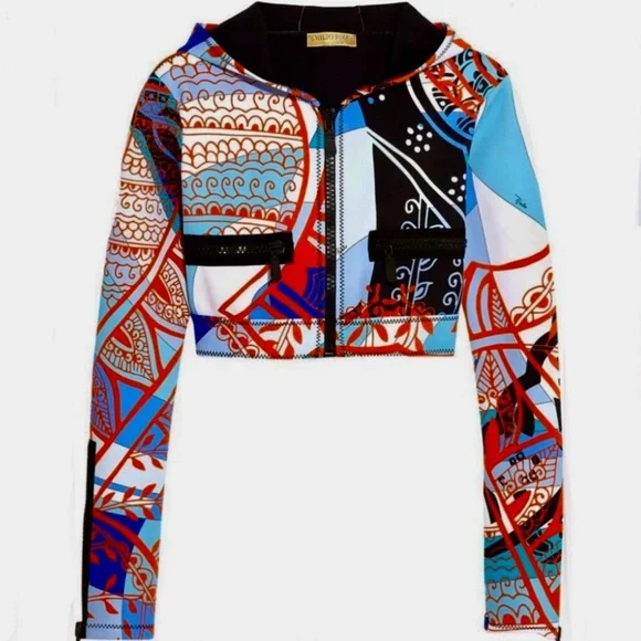 Emilio Pucci | Tops | Emilio Pucci Neoprene Hooded Top | Poshmark